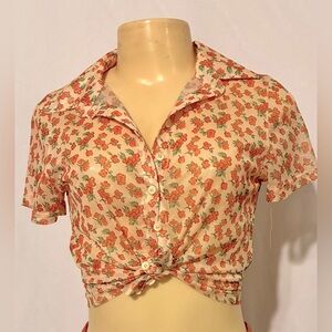 Women’s sheer floral blouse by Motel